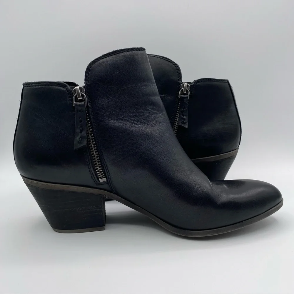 Frye Judith Leather Double Zip Up Ankle Women's Black Booties  -  Size: 10M - Picture 7 of 15